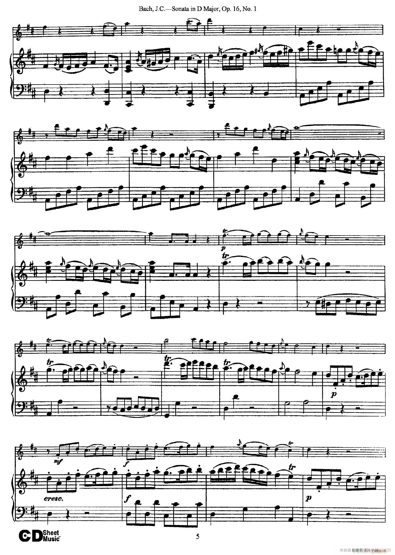 Sonata in D Major Op 16 No 1 ٰ(V)5