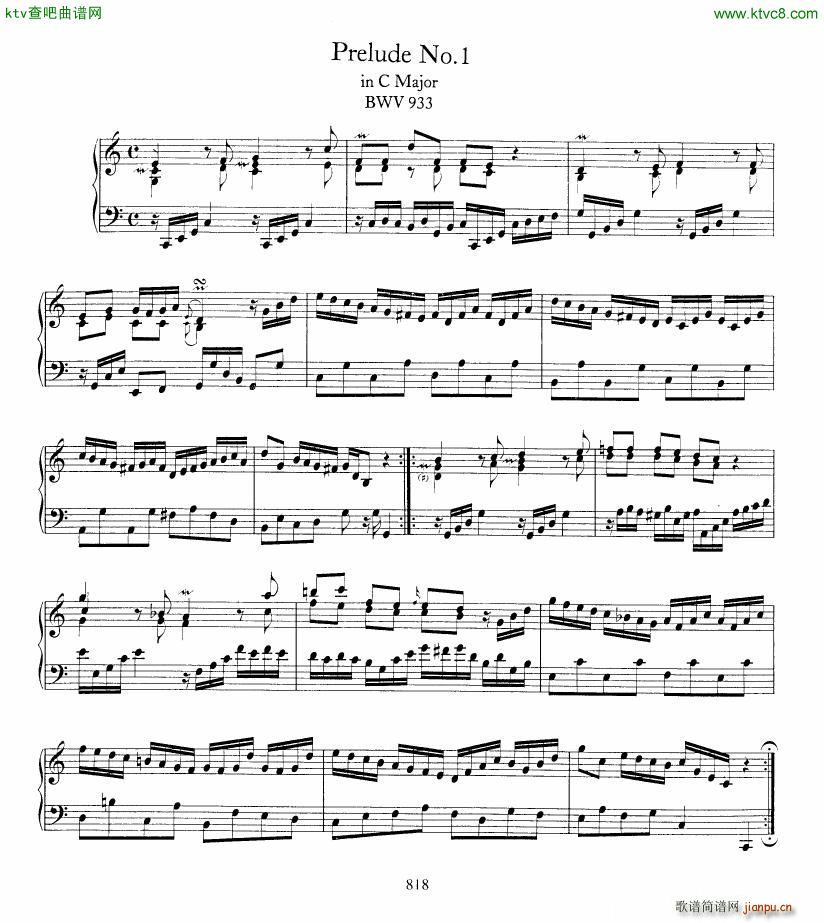 Bach JS BWV 933 938 6 Preludes(V)1
