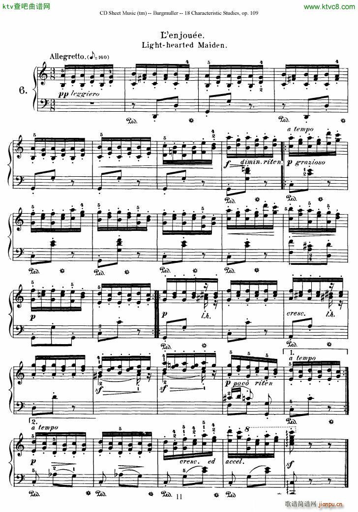 Burgmuller 18 characteristic studies op109(V)11
