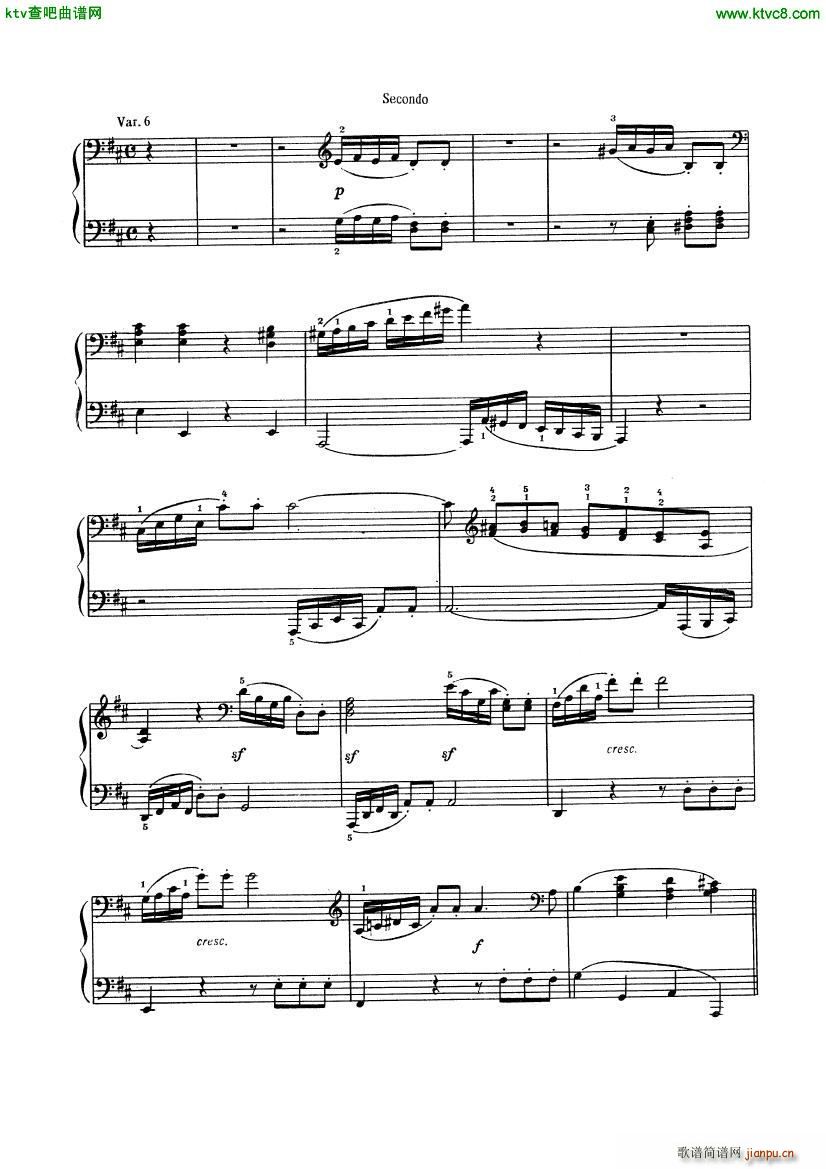Beethoven op 74 Six Variations 4 hands(V)11