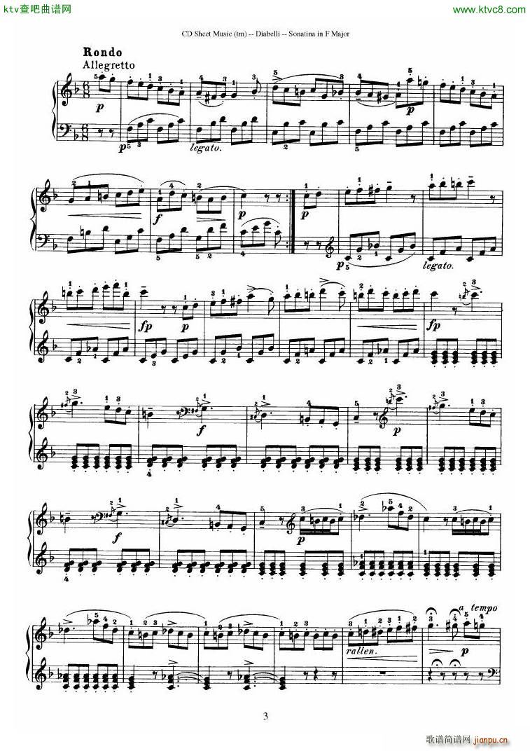 Diabelli Sonatinas Op 168 No 1 7 34P(V)3