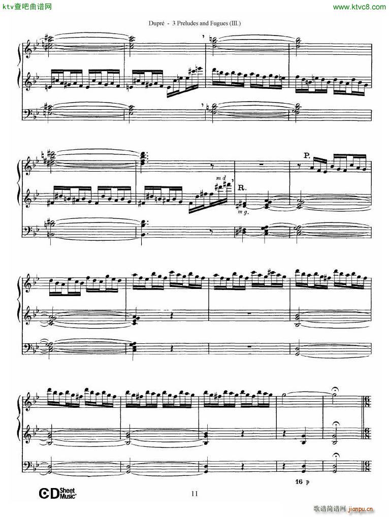 Dupr Prelude Fugue in G minor Op 7 No 3(V)11