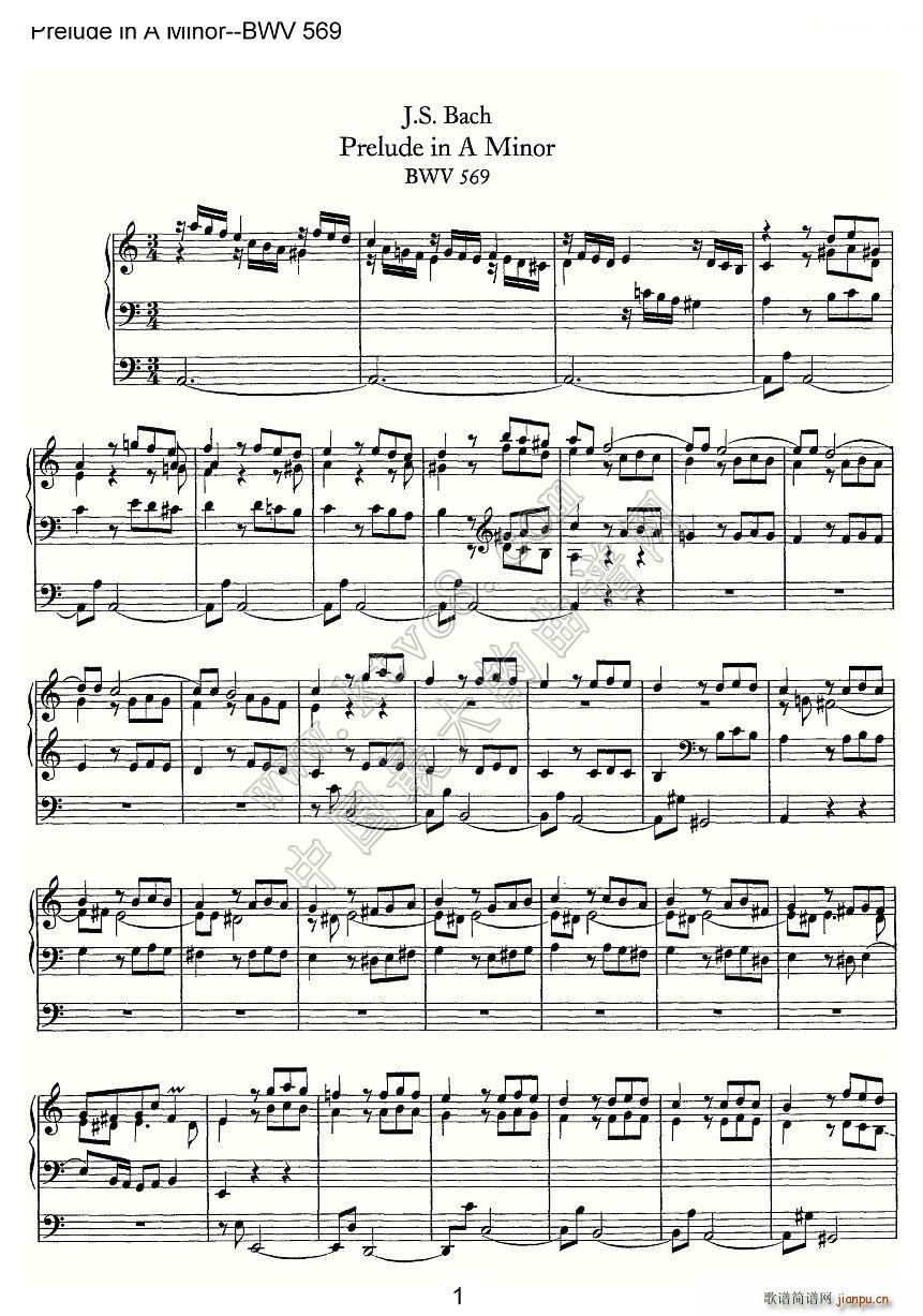 Prelude in A Minor BWV 569 L(fng)V(ʮּ)1
