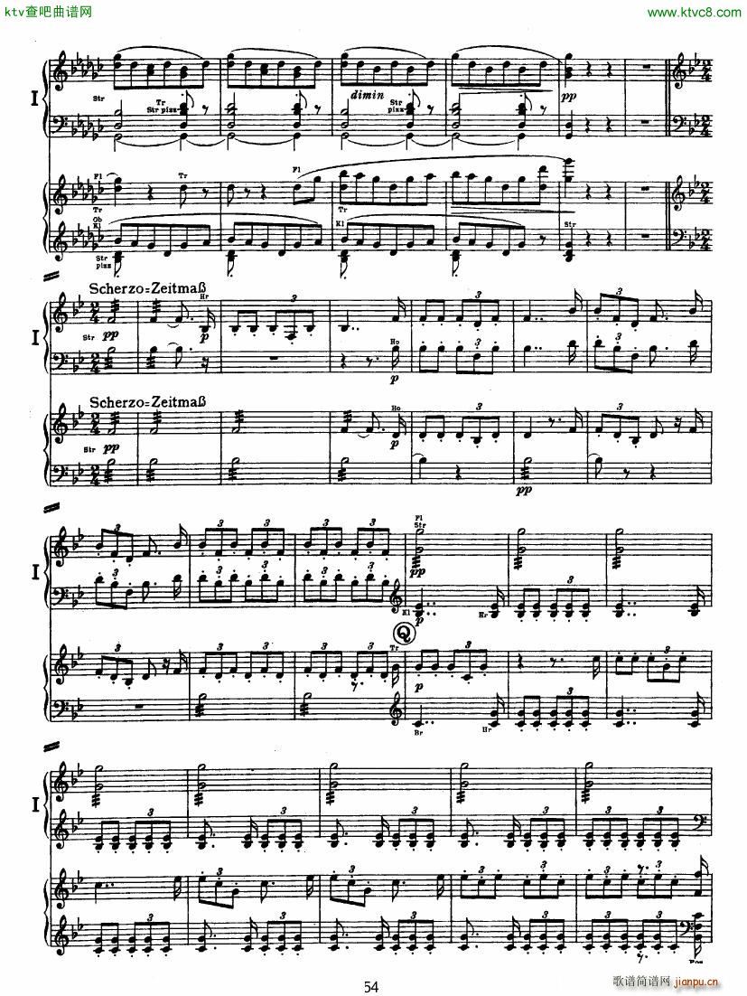Bruckner Symphony No 4 4 hands arr (V)3