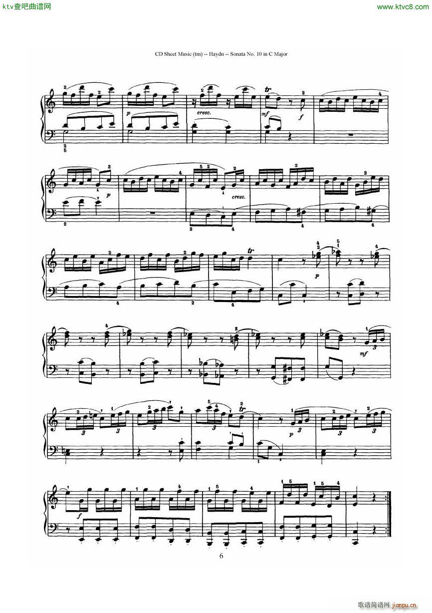 Haydn Joseph Sonata no 10 in C Major(V)6
