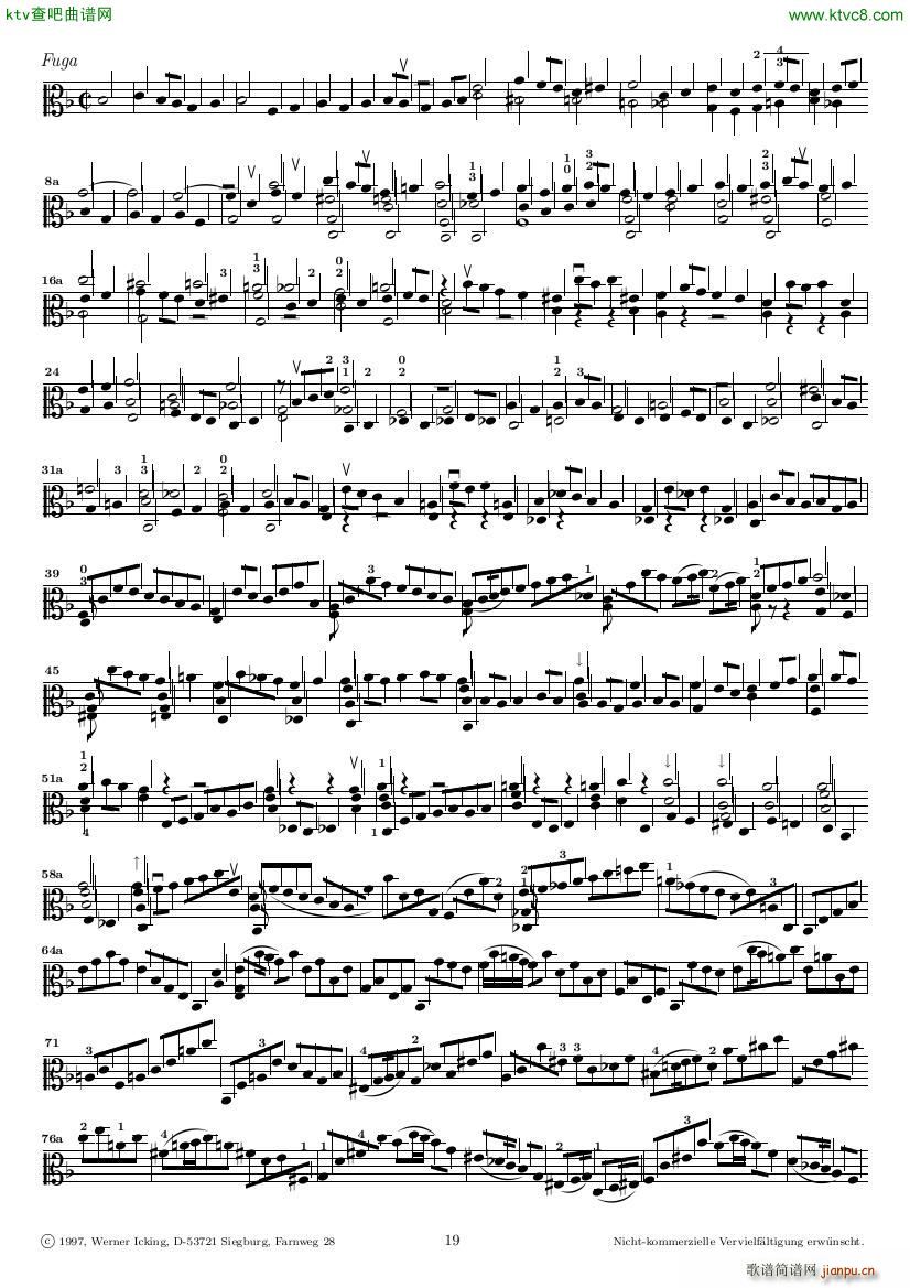 Bach JS BWV 1005 Sonata for Solo Violin in C(V)19