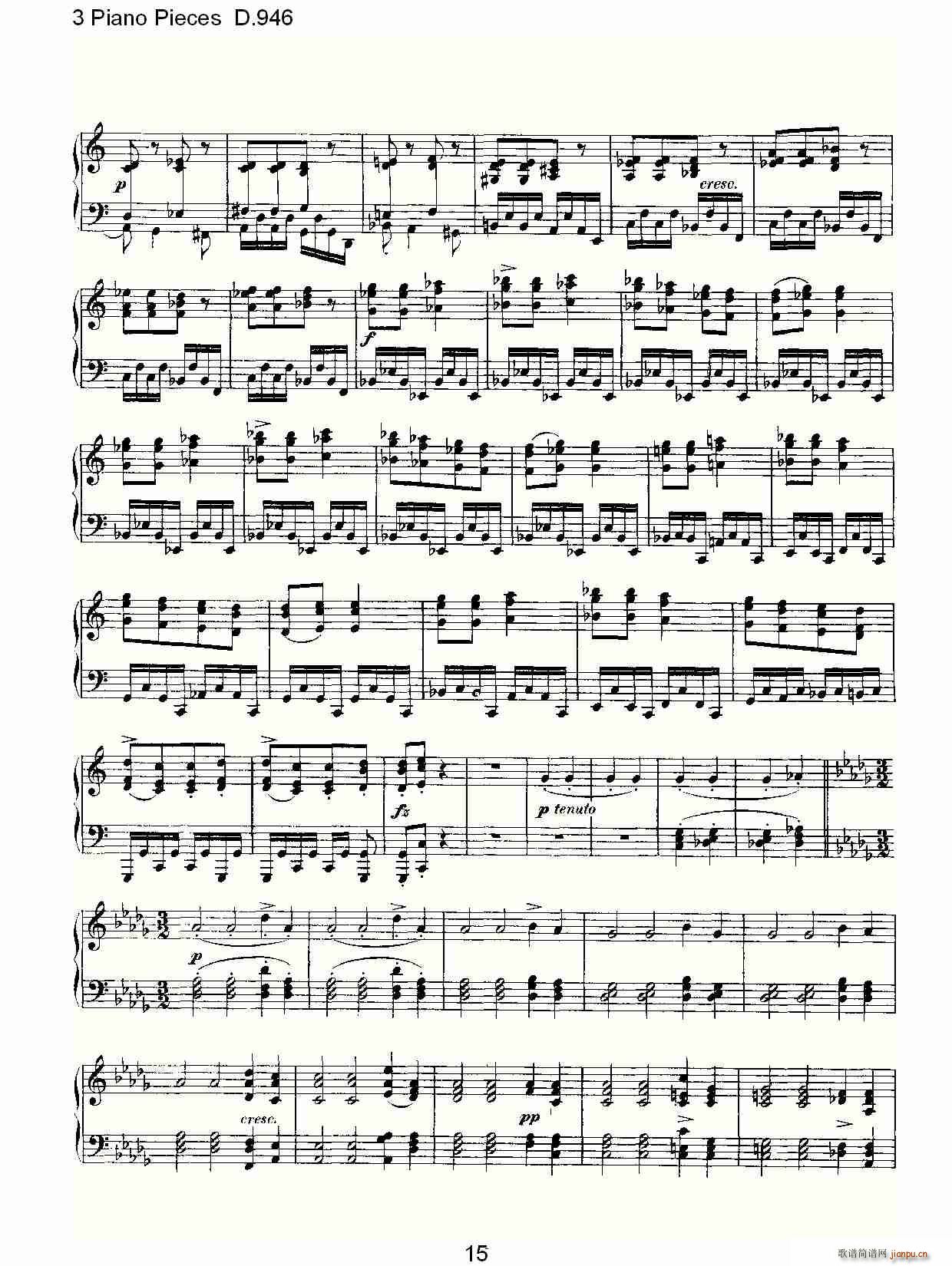 3 Piano Pieces D.946(V)15