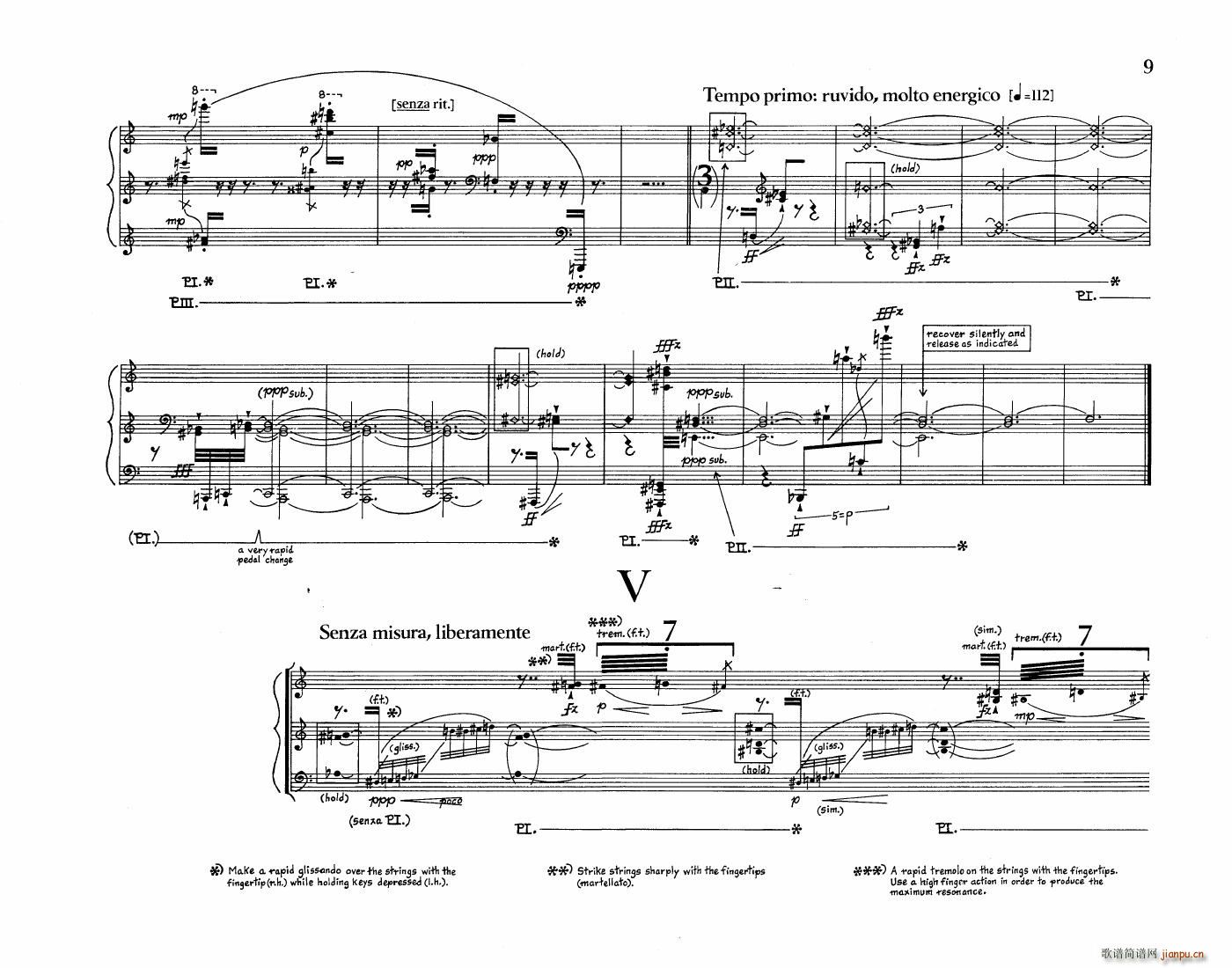 Crumb Five Pieces for Piano(V)7
