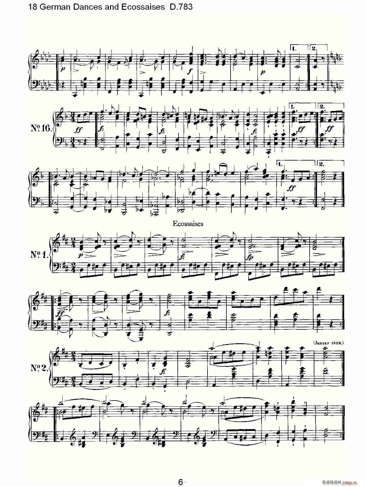 18 German Dances and Ecossaises D.783(ʮּ)6