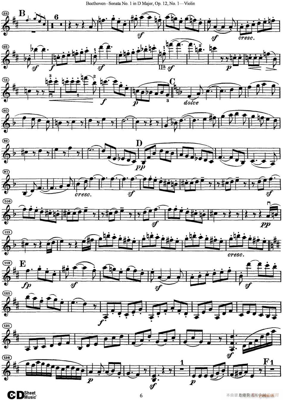 Violin Sonata No 1 in D Major Op 12 No 1(СV)6
