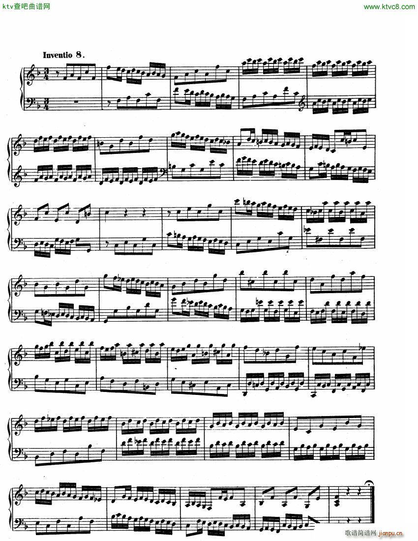 Bach JS BWV 779 2 Part Invention No 08(V)1