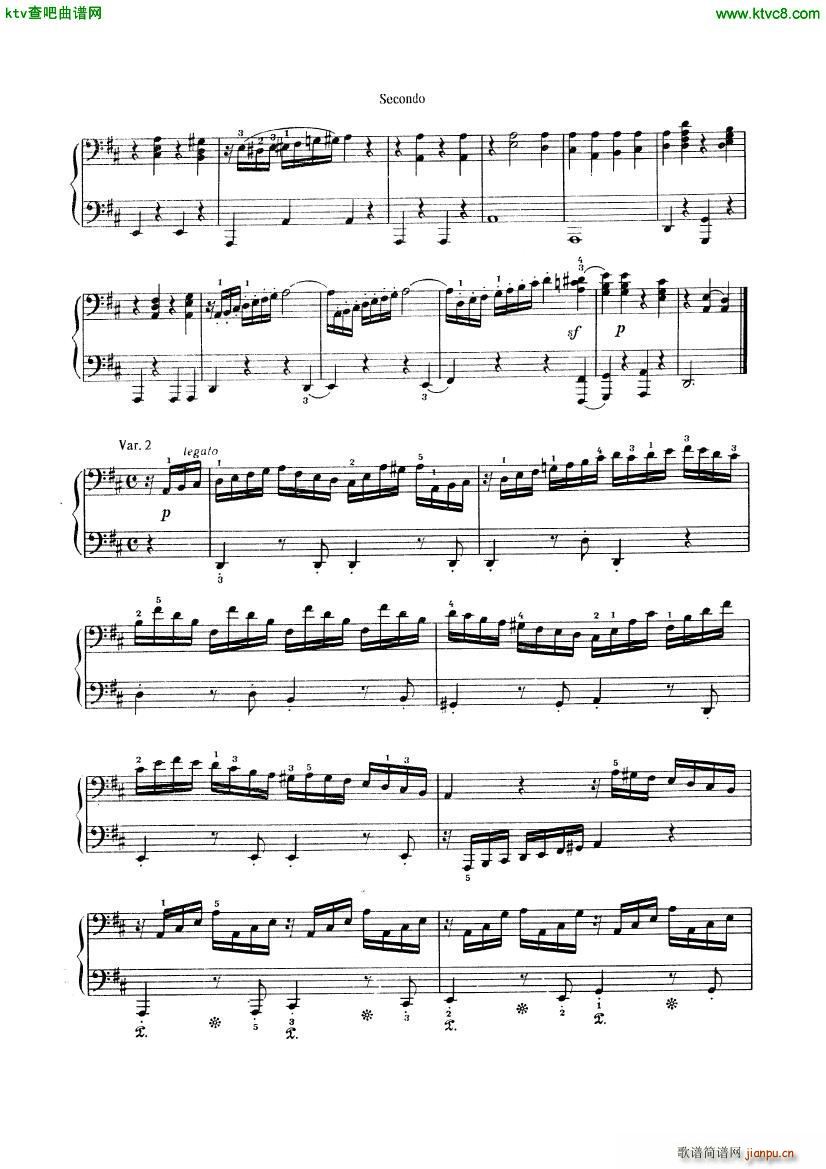 Beethoven op 74 Six Variations 4 hands(V)3