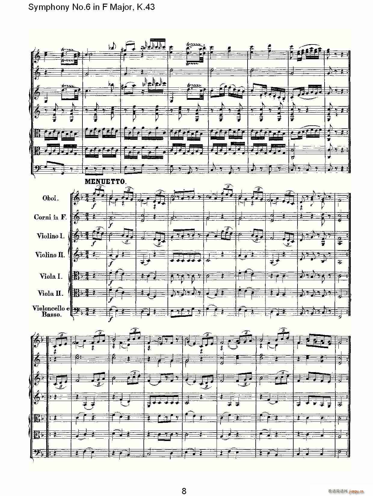 Symphony No.6 in F Major, K.43(ʮּ)8