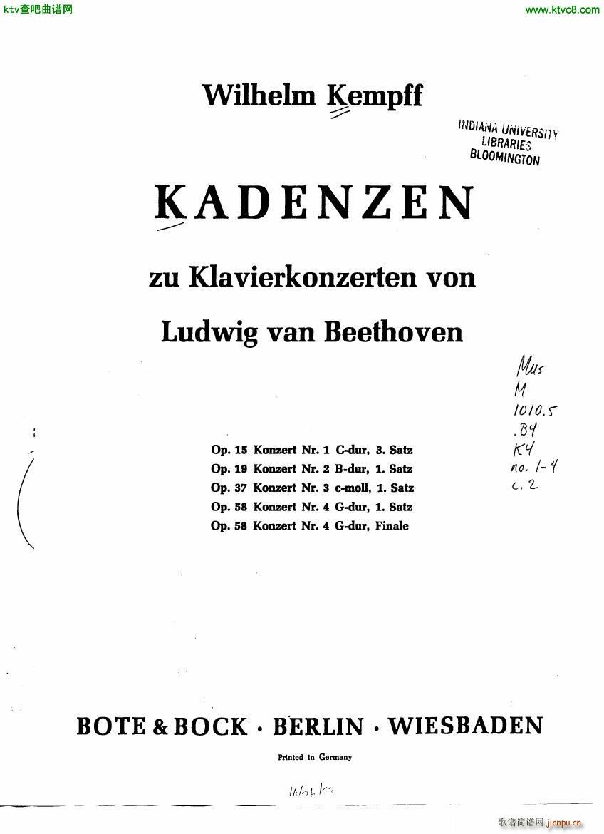 Kempff Beethoven Kadenzen(V)1