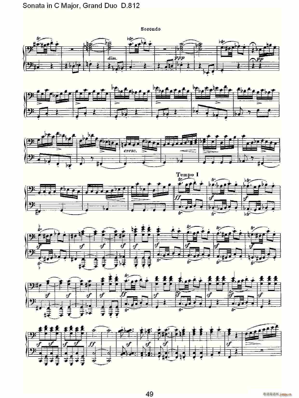Sonata in C Major, Grand Duo D.812(V)19