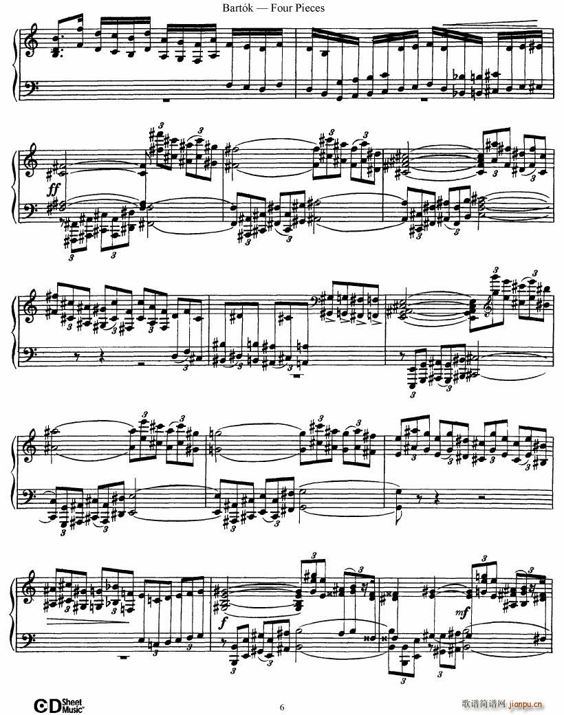 Bartok DD 71 Four Piano Pieces(V)6