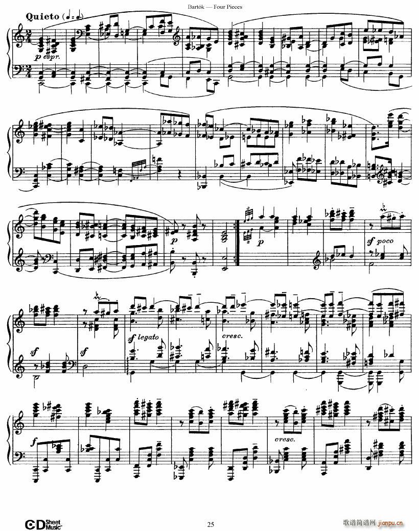 Bartok DD 71 Four Piano Pieces(V)25