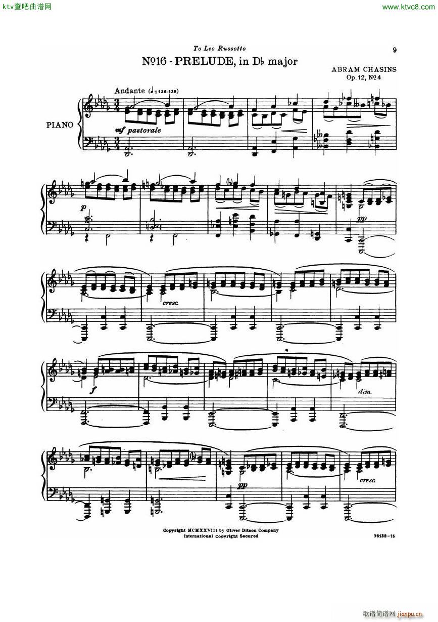 Chasins 12 6 Preludes Book3(V)17
