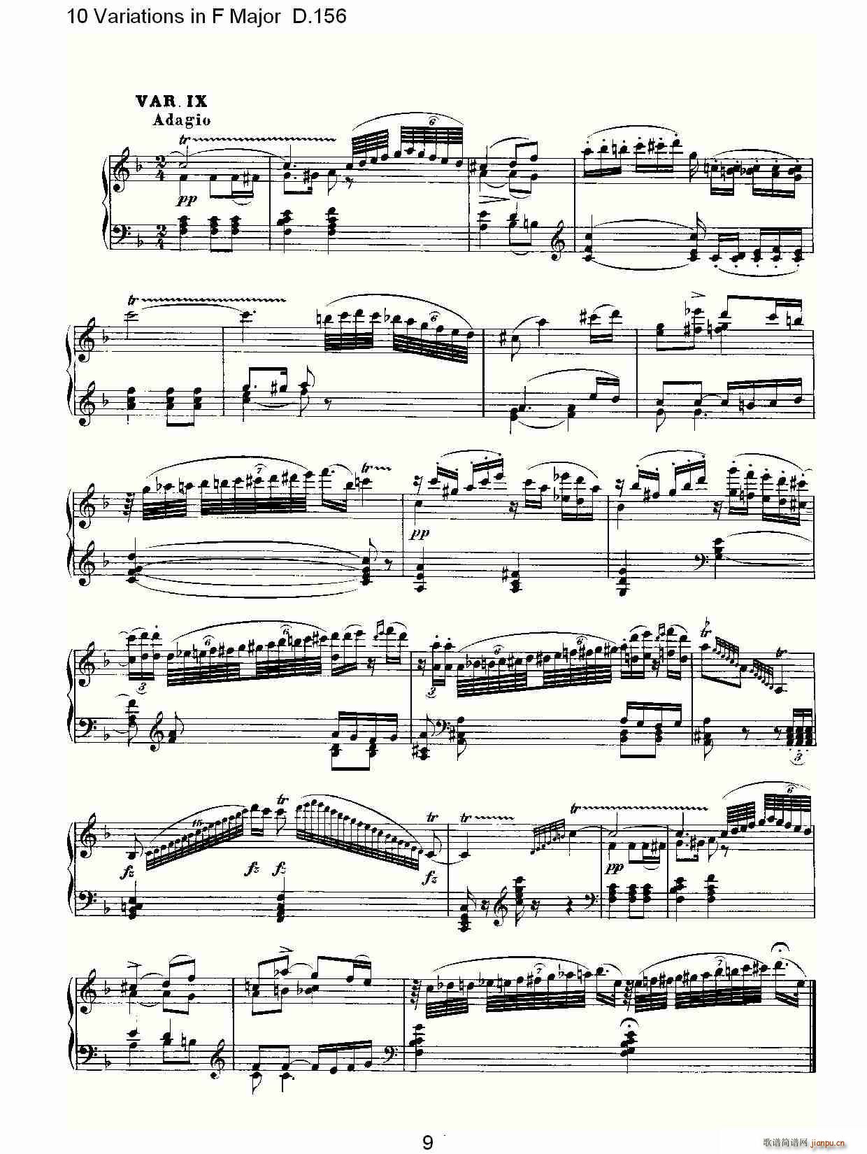 10 Variations in F Major D.156(ʮּ)9