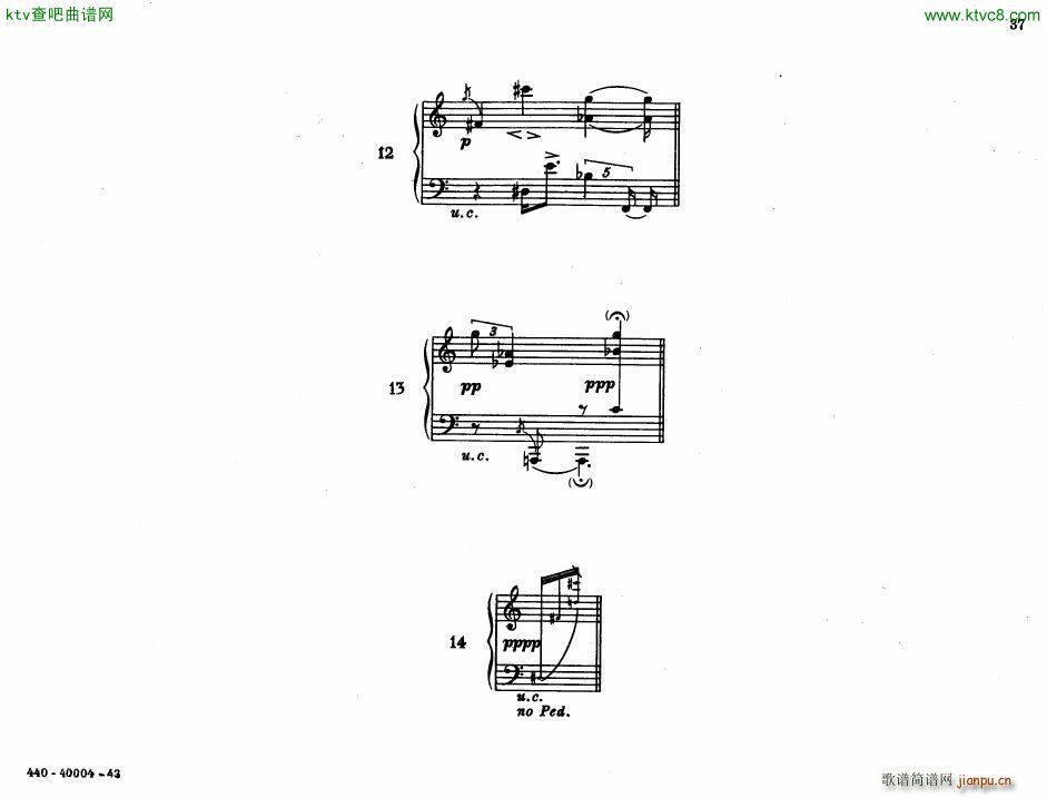 Bolcom 12 etudes for piano(V)37