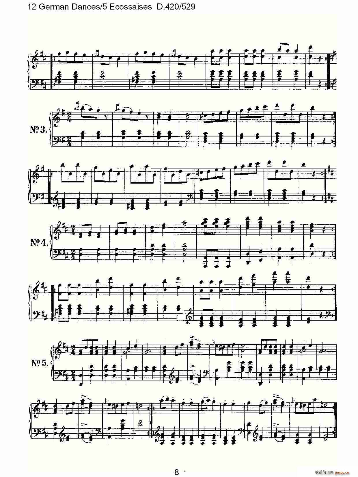 12 German Dances5 Ecossaises D.420529(ʮּ)8