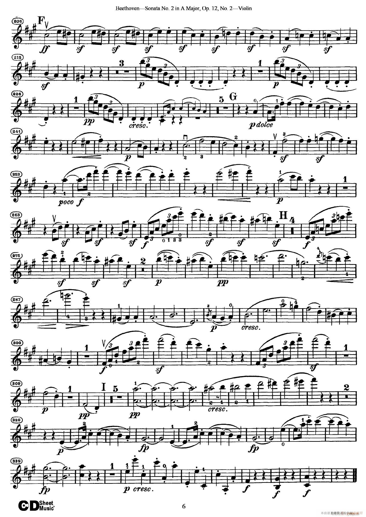 A{(dio)ڶСQ Sonata No 2 in A Major Op 12 No 2(СV)6