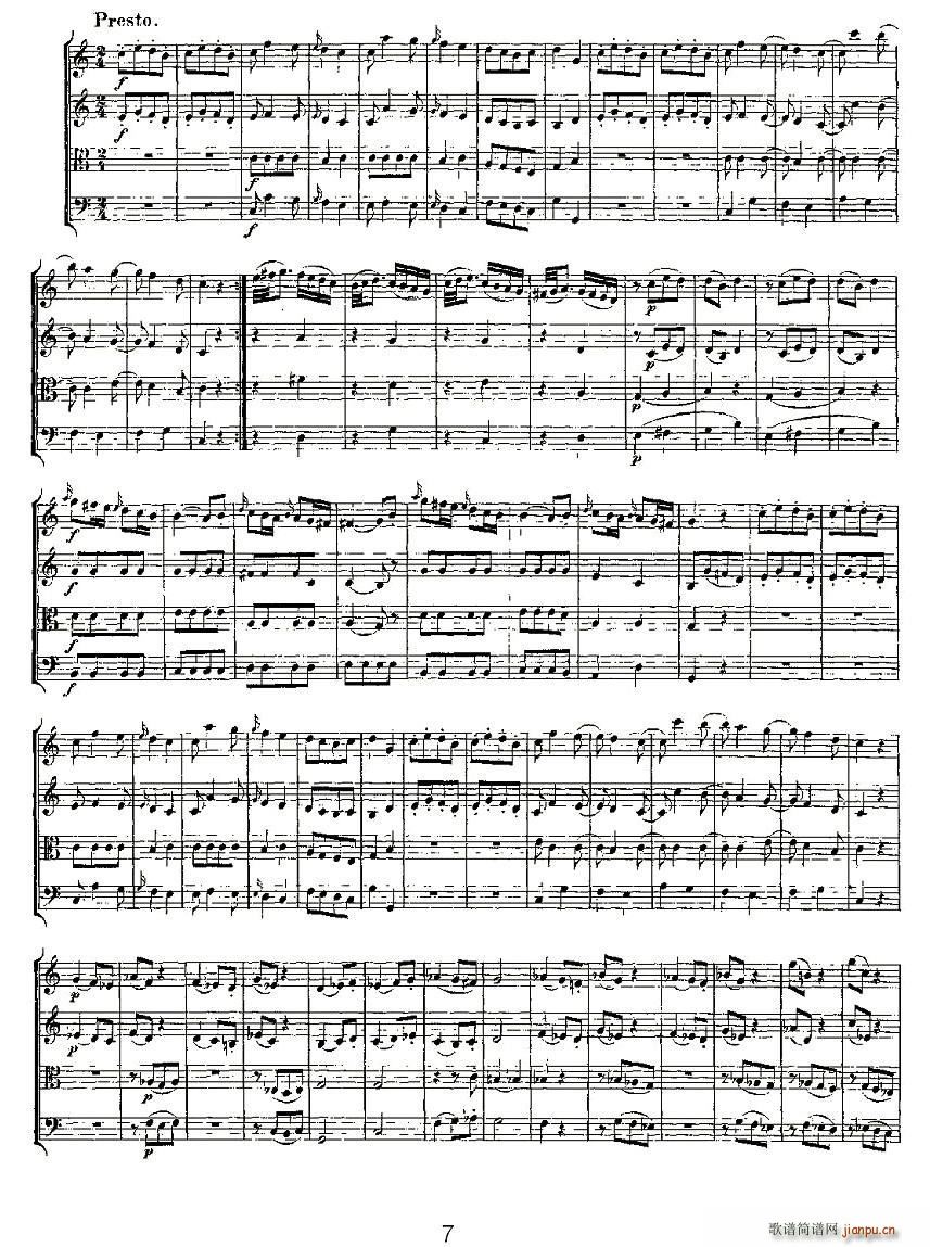 Quartet No 4 in C Major K 157 C{(dio)Ҙ(V)7