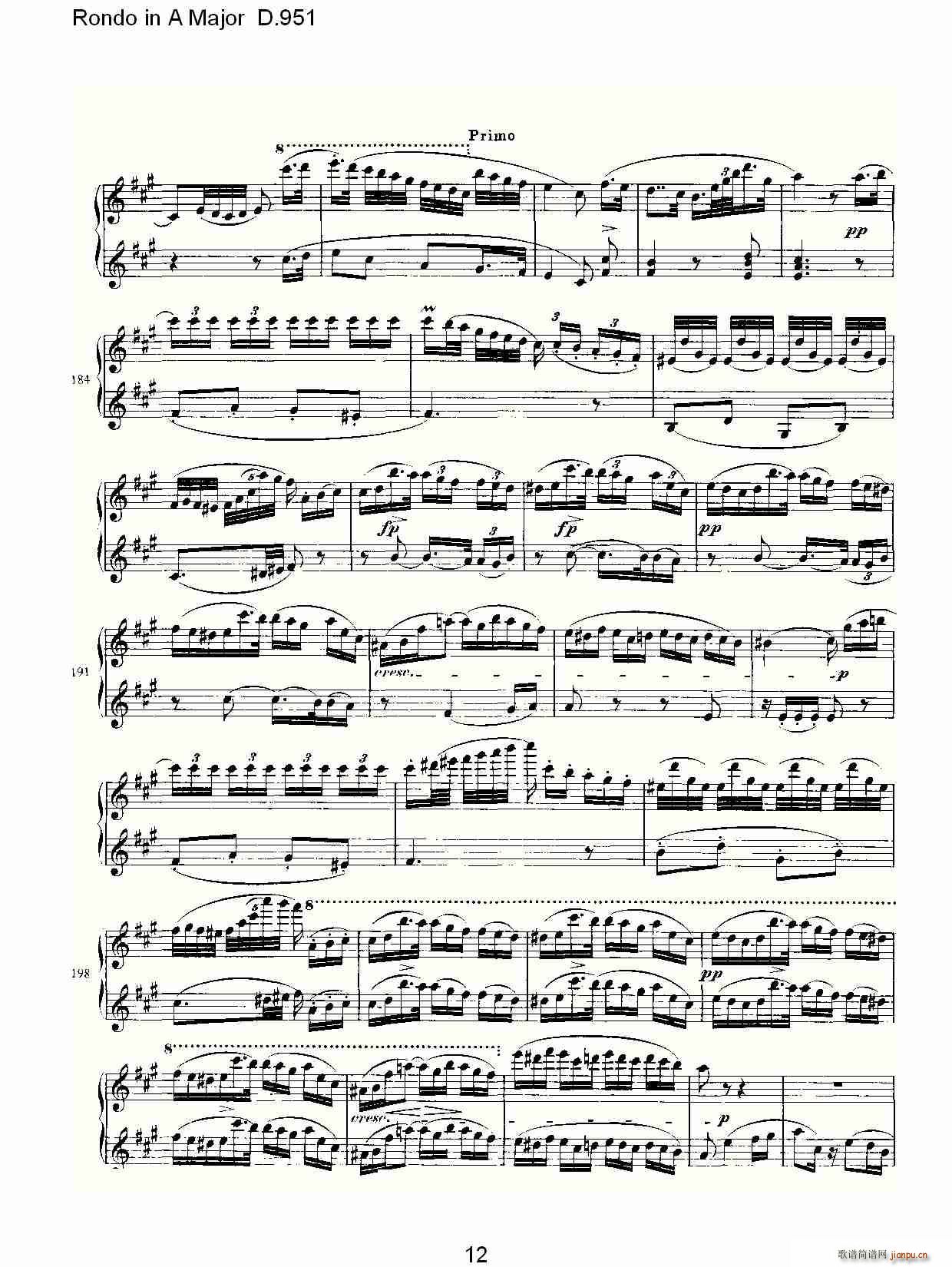 Rondo in A Major D.951(ʮּ)12