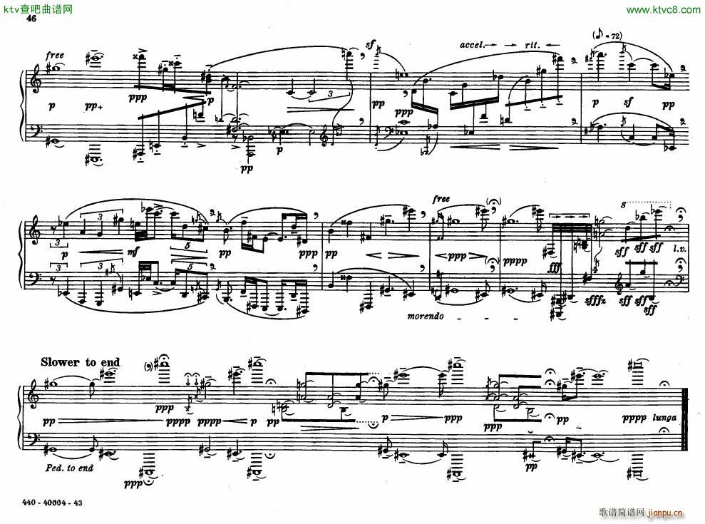 Bolcom 12 etudes for piano(V)46