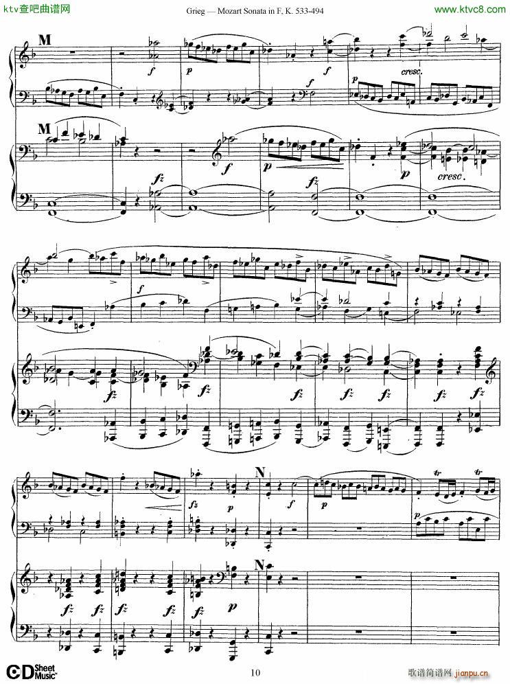 Grieg Sonata K 533 Mozart 2nd Piano Grieg(V)10