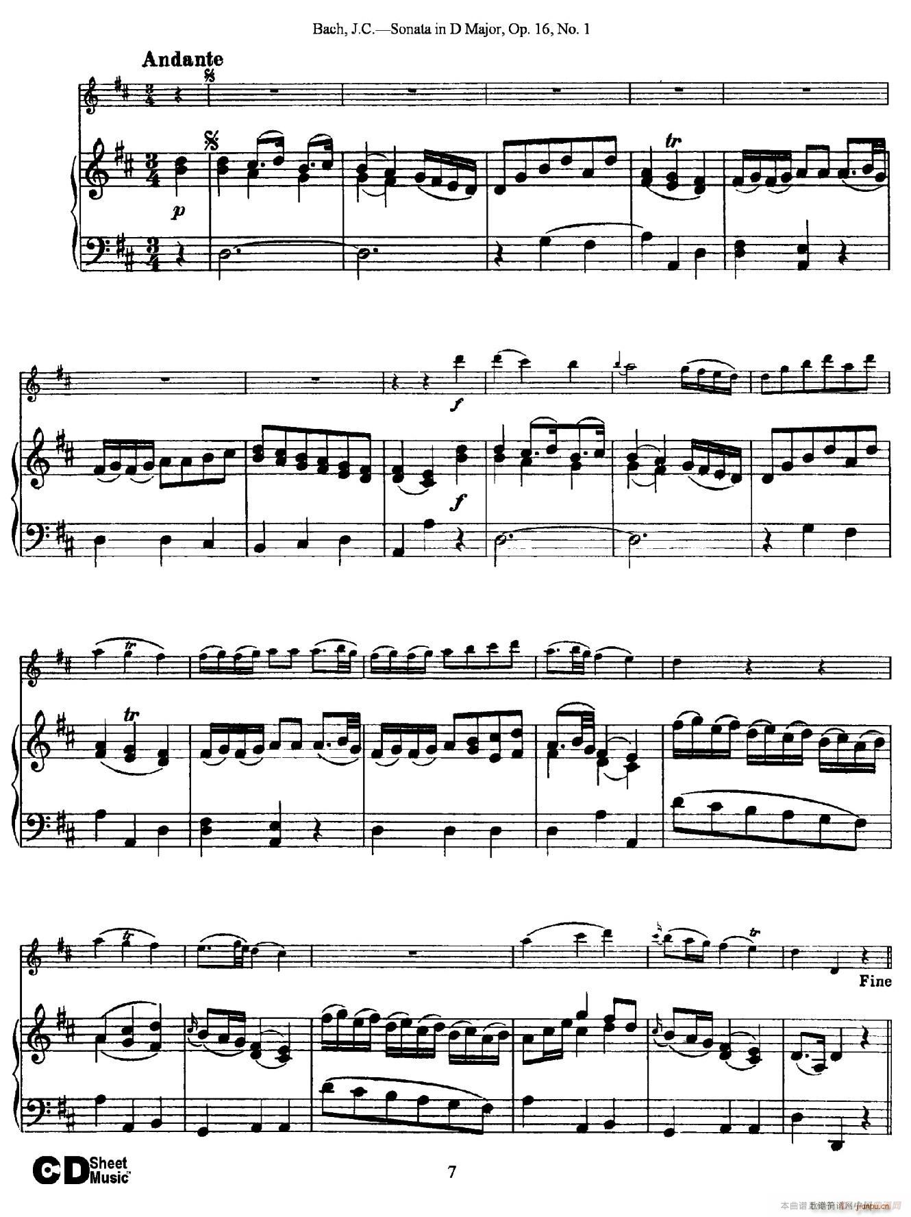 Sonata in D Major Op 16 No 1 ٰ(V)7