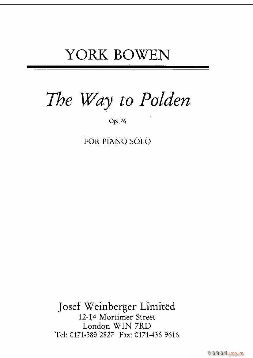 Bowen Op 76 The Way to Polden(V)1