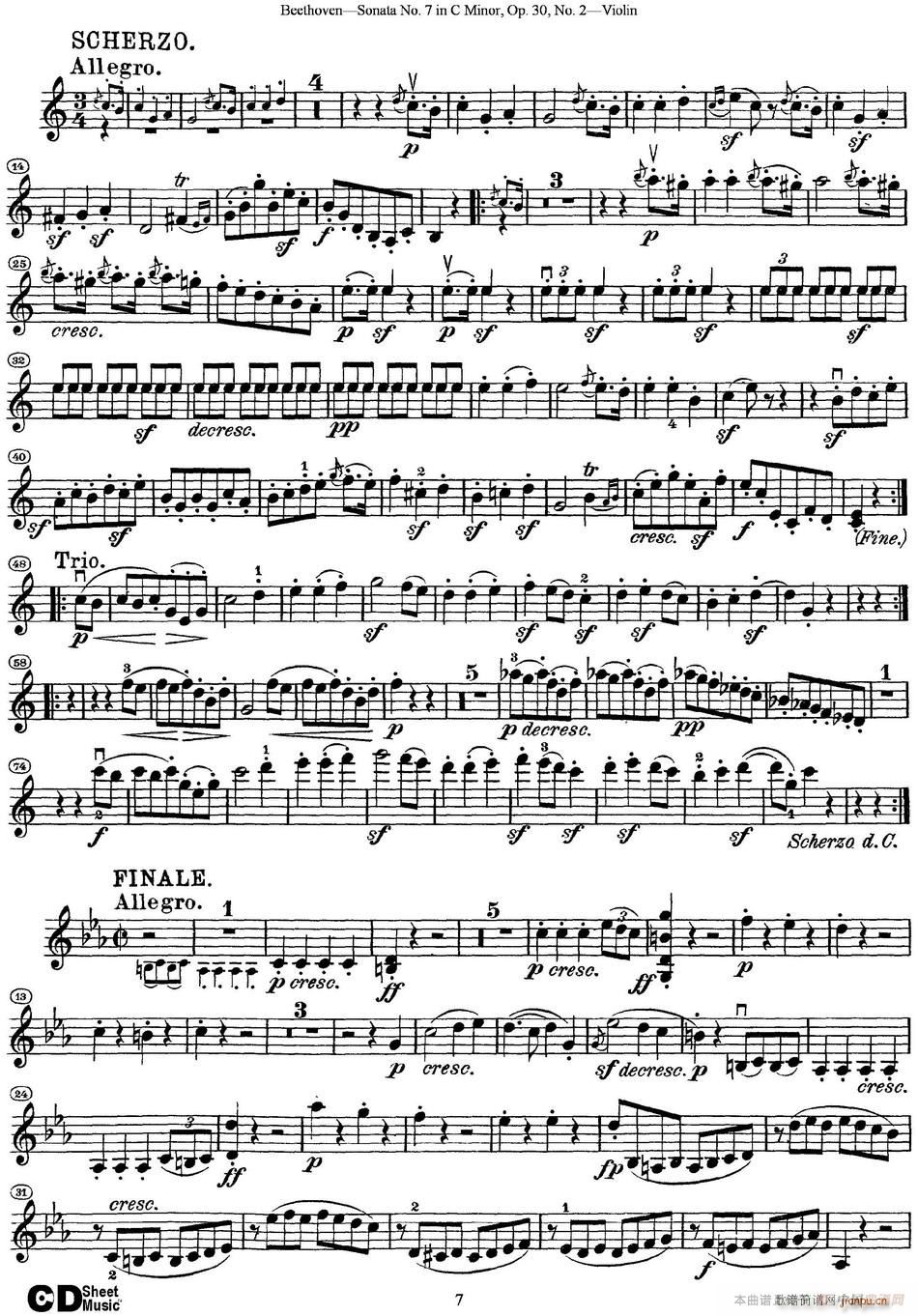 Violin Sonata No 7 in C Minor Op 30 No 2(СV)7