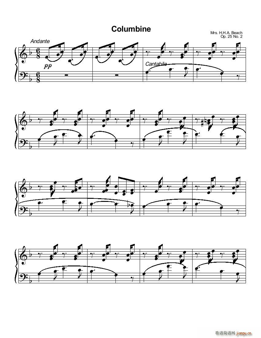 Beach Op 25 Columbine no 2(V)1