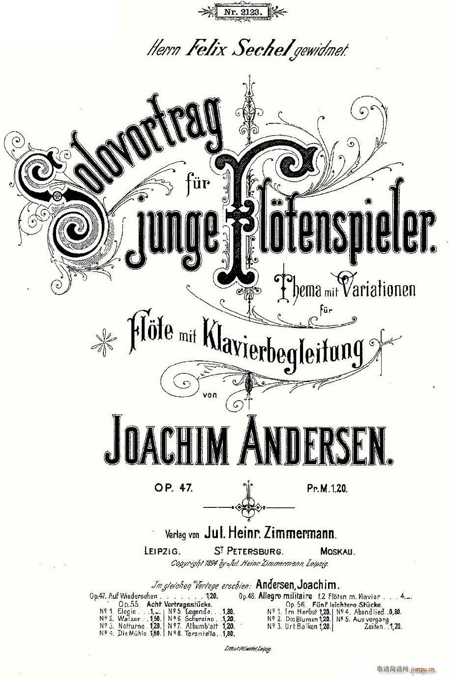 Solovortrag fur junge Flotenspieler.Op.47(ѺV)1