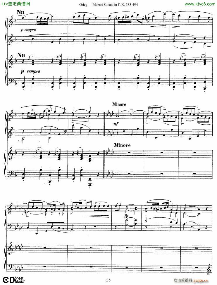 Grieg Sonata K 533 Mozart 2nd Piano Grieg(V)35