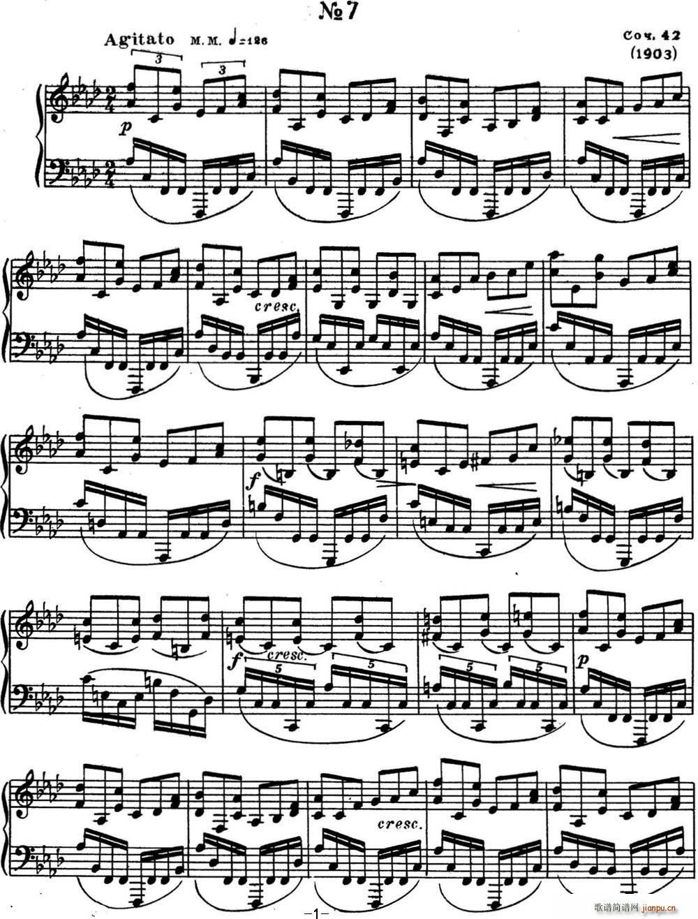 ˹e پ(x) Op 42 No 7 Alexander Scriabin Etudes(V)1