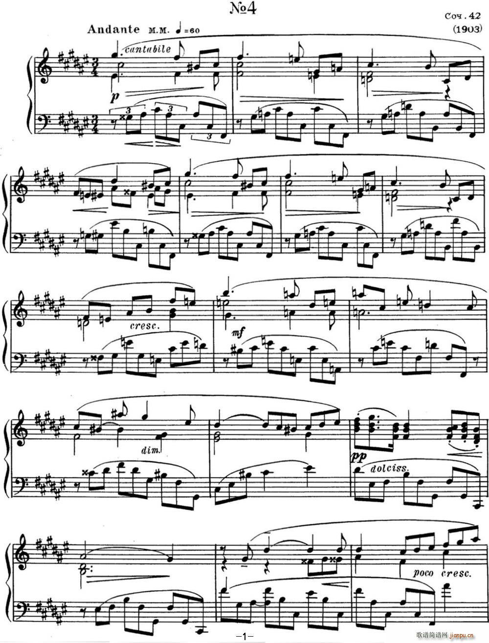 ˹e پ(x) Op 42 No 4 Alexander Scriabin Etudes(V)1