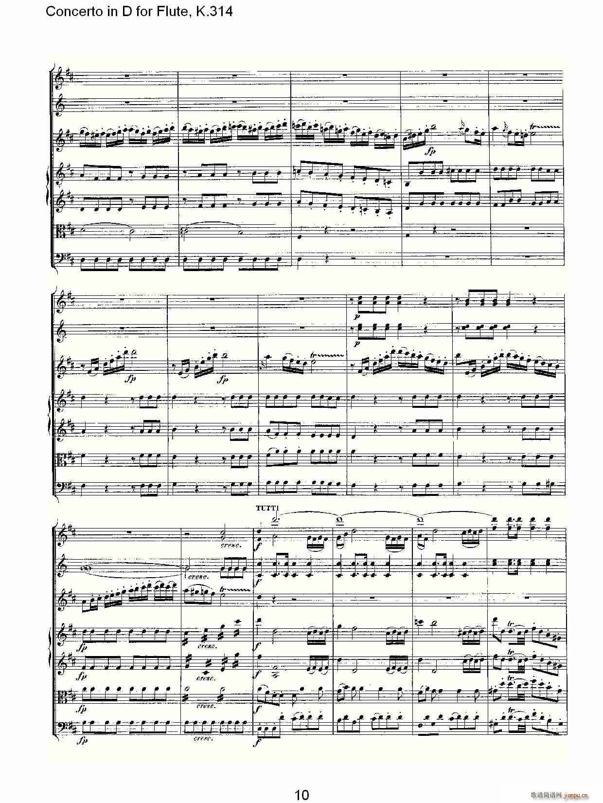 Concerto in D for Flute, K.314(ѺV)10