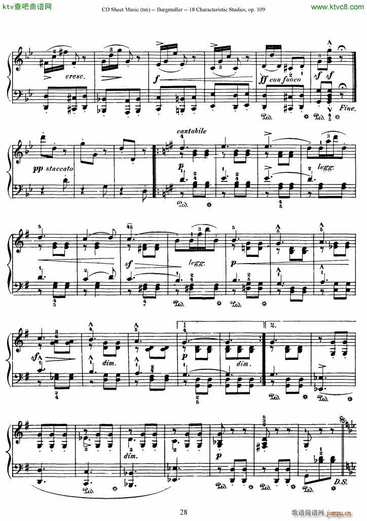 Burgmuller 18 characteristic studies op109(V)28