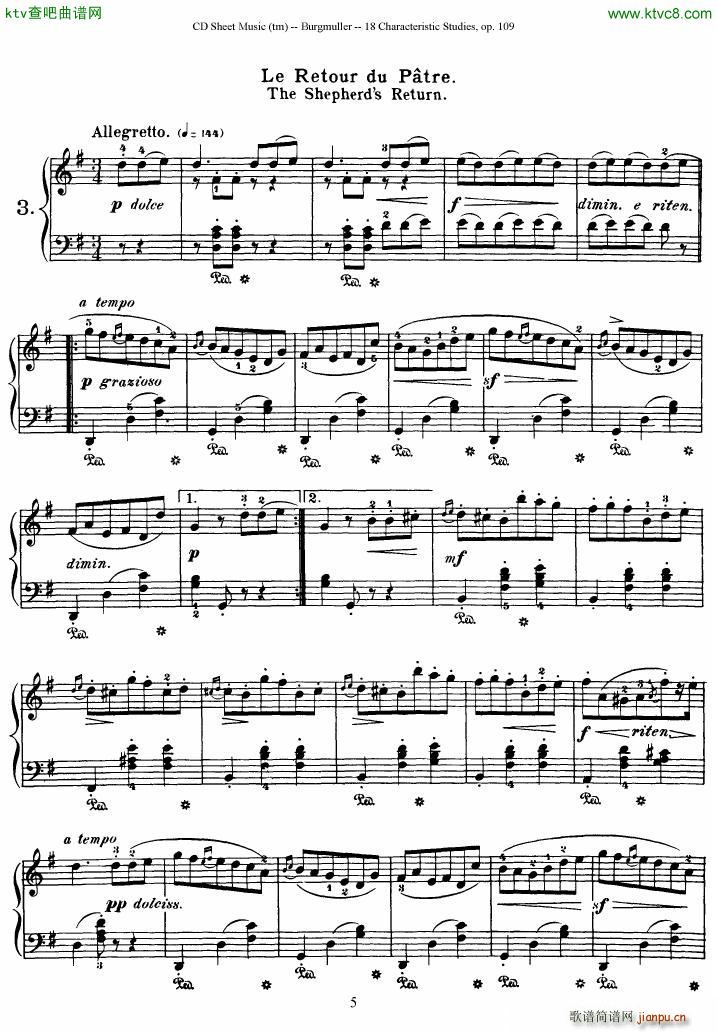 Burgmuller 18 characteristic studies op109(V)1