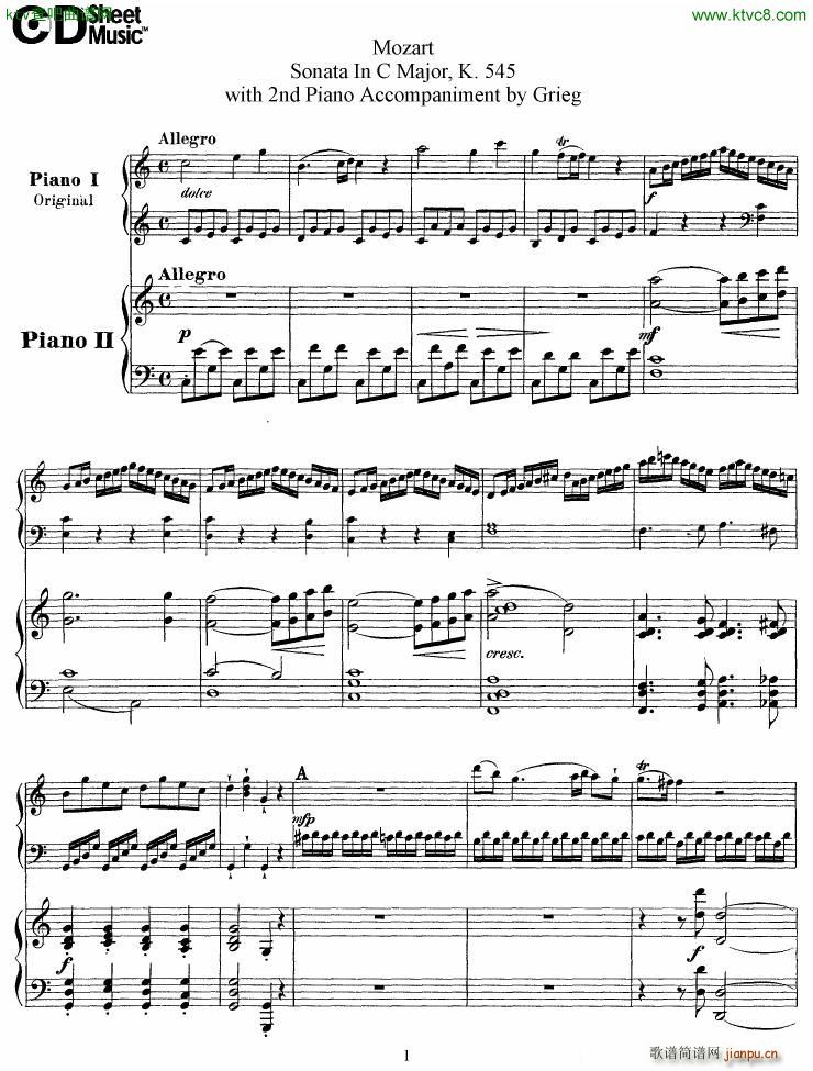 Grieg Mozart sonata KV545 2 pianos(V)1