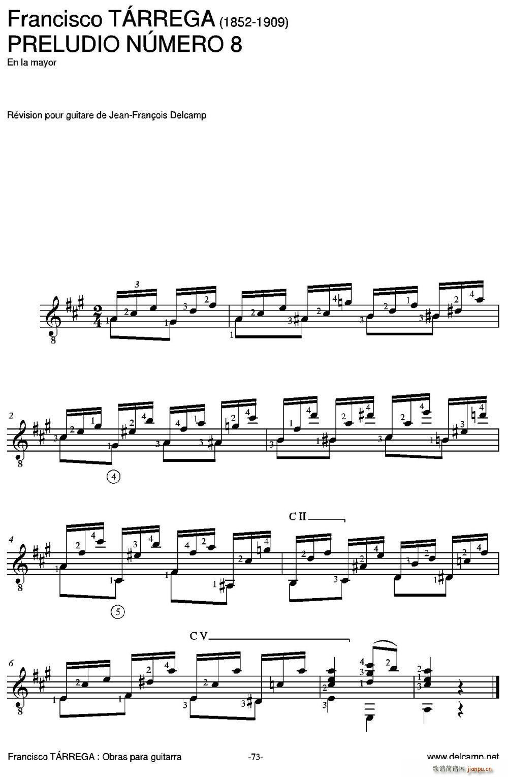 PRELUDIO NUMERO 8 En la mayor ŵ伪(V)1
