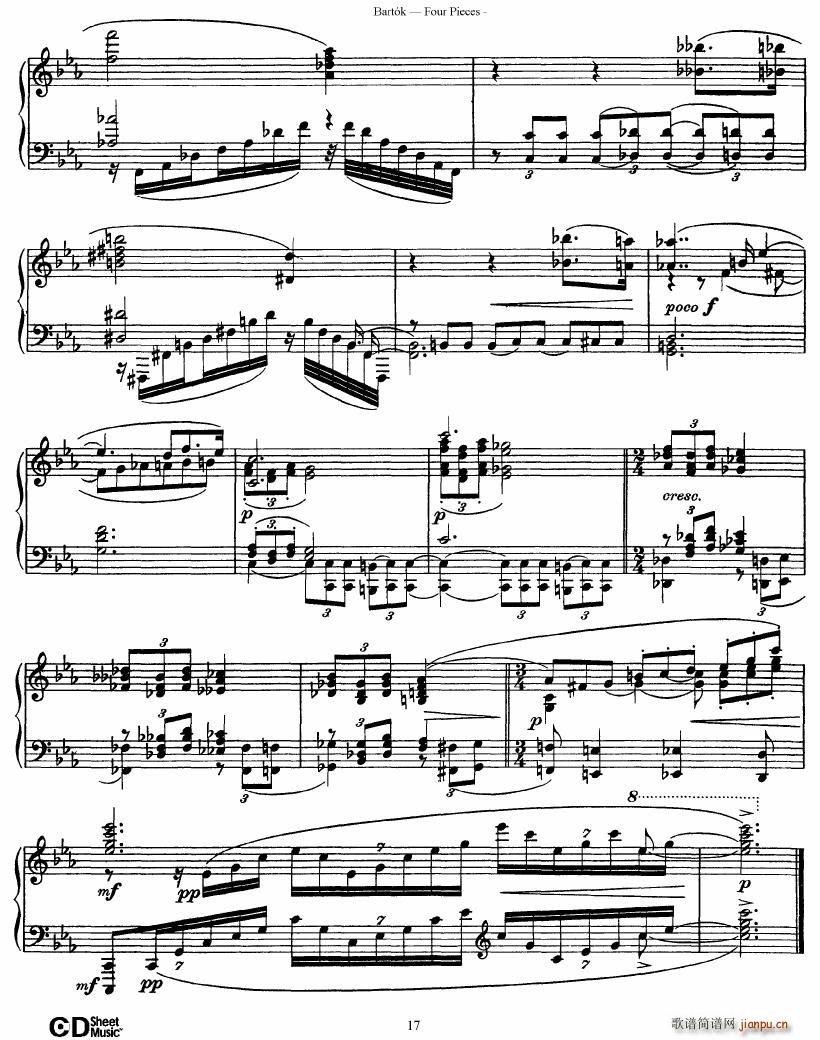 Bartok DD 71 Four Piano Pieces(V)17