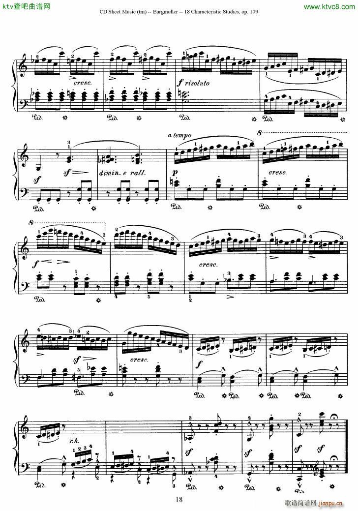 Burgmuller 18 characteristic studies op109(V)18