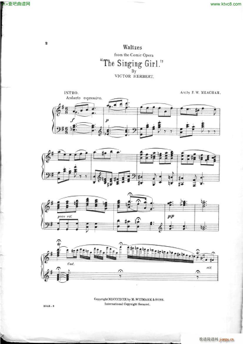 Victor Herbert The Singing Girl 1 Waltzes(V)1