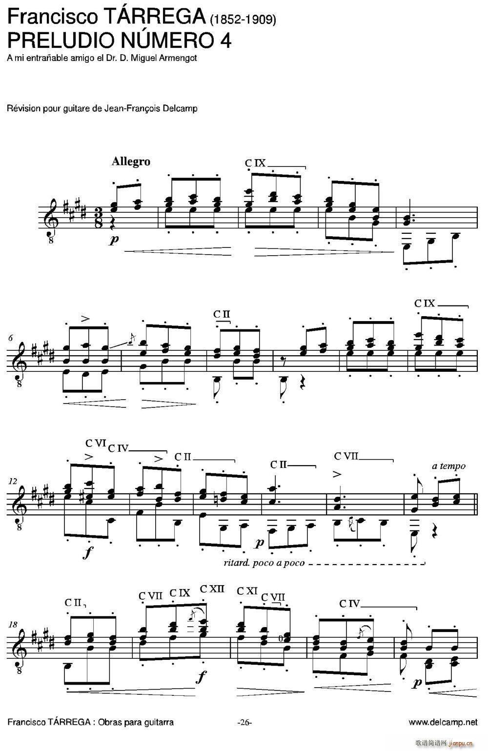 PRELUDIO NUMERO 4 ŵ伪(V)1