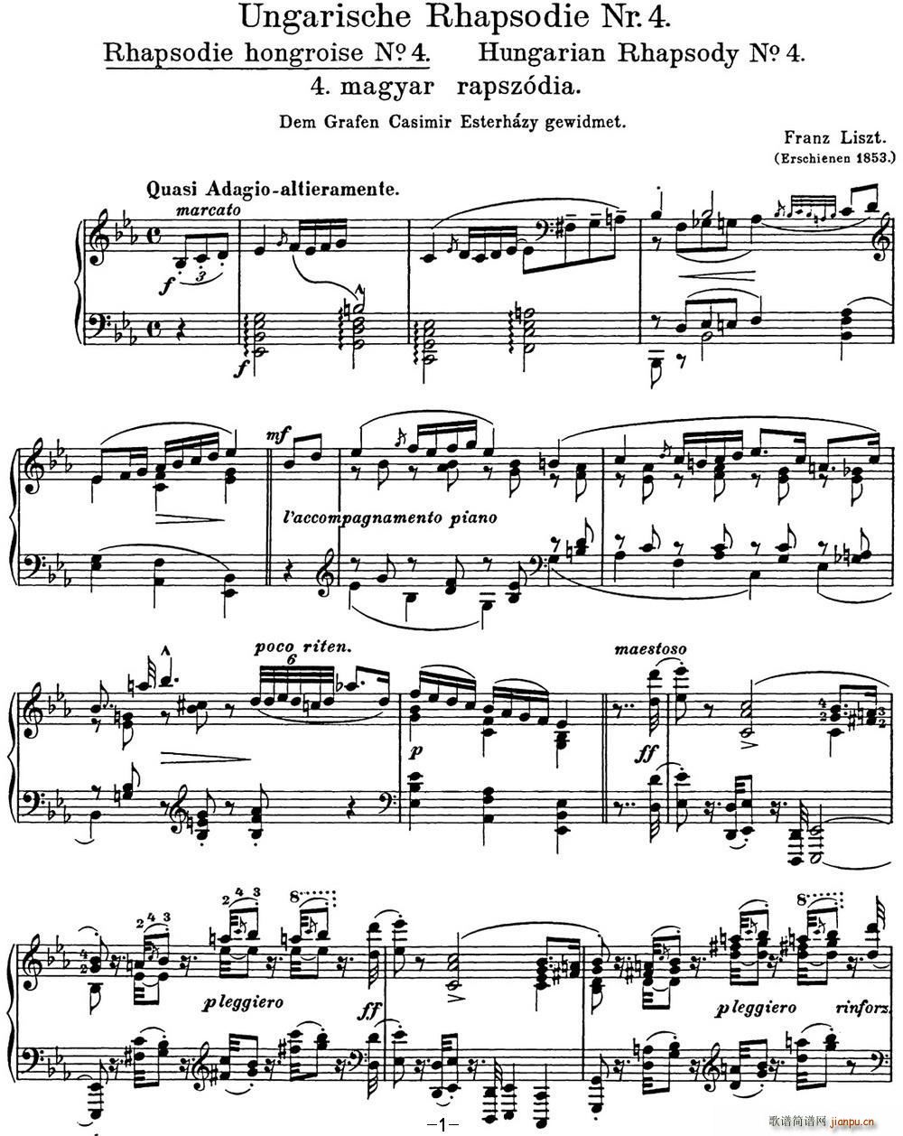 ˹  Hungarian Rhapsodies S 244 No 4(V)1
