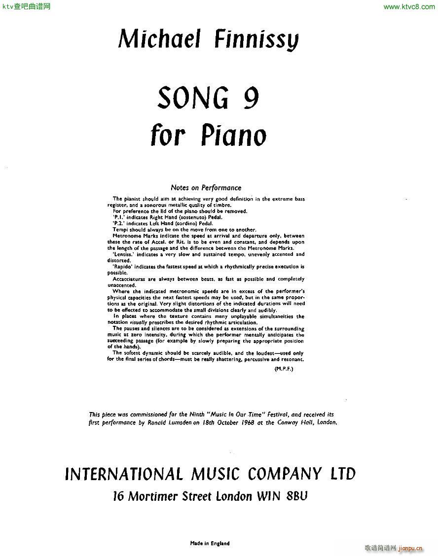 Finnissy Song 9(V)1