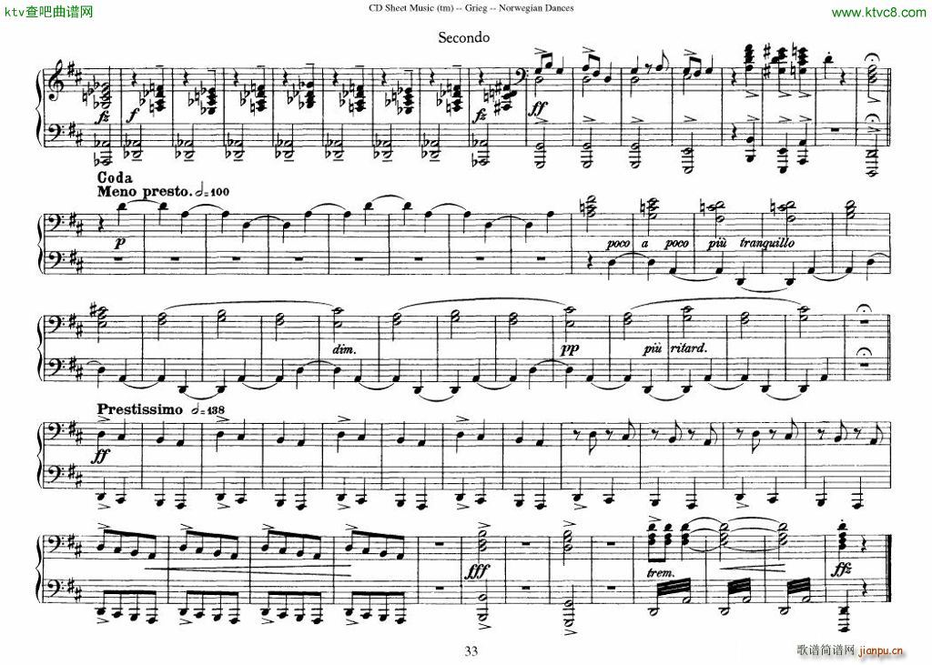 Grieg Norwegian Dance Op 35 1 4 Duet(V)33